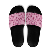 Dashiki Glamorous Pink Slide Sandals Breast Cancer Awareness - Wonder Print Shop