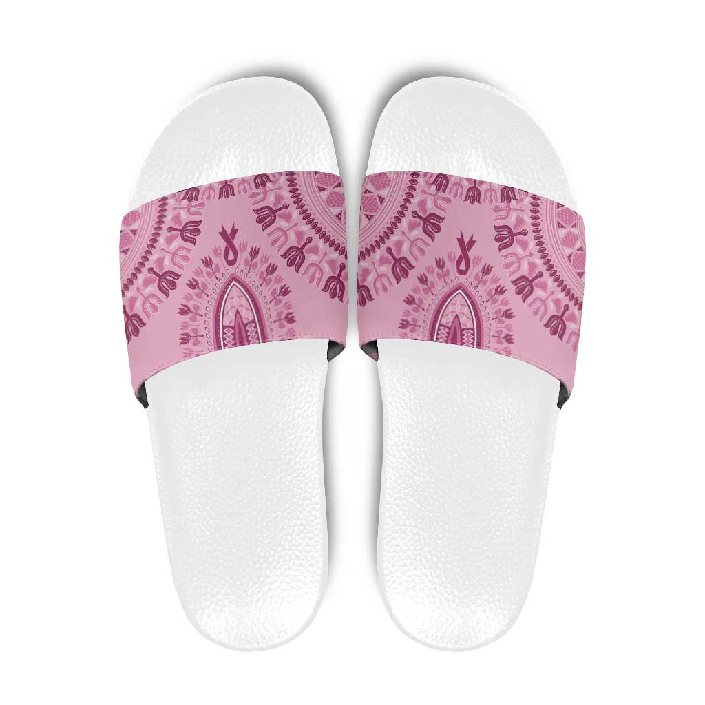 Dashiki Glamorous Pink Slide Sandals Breast Cancer Awareness - Wonder Print Shop