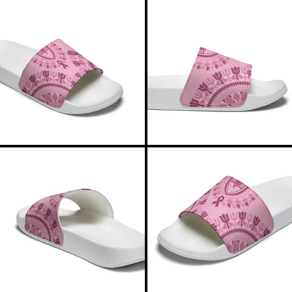 Dashiki Glamorous Pink Slide Sandals Breast Cancer Awareness - Wonder Print Shop
