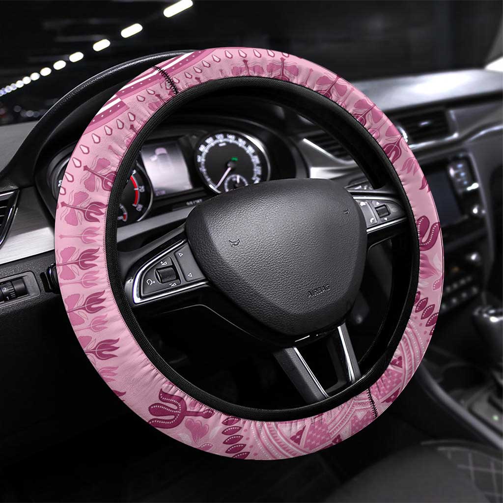 Dashiki Glamorous Pink Steering Wheel Cover Breast Cancer Awareness - Wonder Print Shop