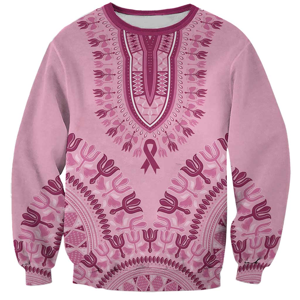 Dashiki Glamorous Pink Sweatshirt Breast Cancer Awareness - Wonder Print Shop
