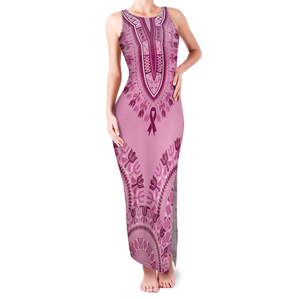 Dashiki Glamorous Pink Tank Maxi Dress Breast Cancer Awareness - Wonder Print Shop