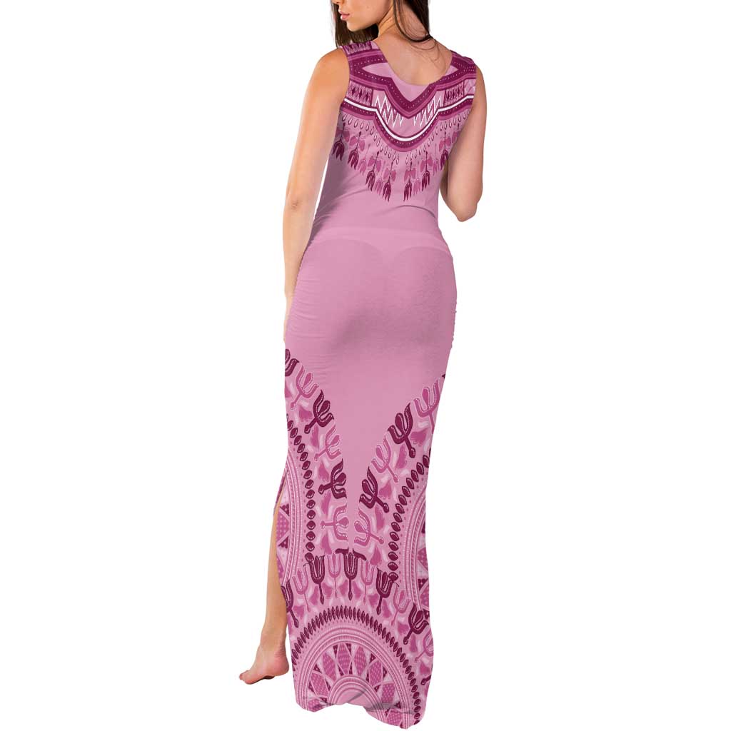 Dashiki Glamorous Pink Tank Maxi Dress Breast Cancer Awareness - Wonder Print Shop