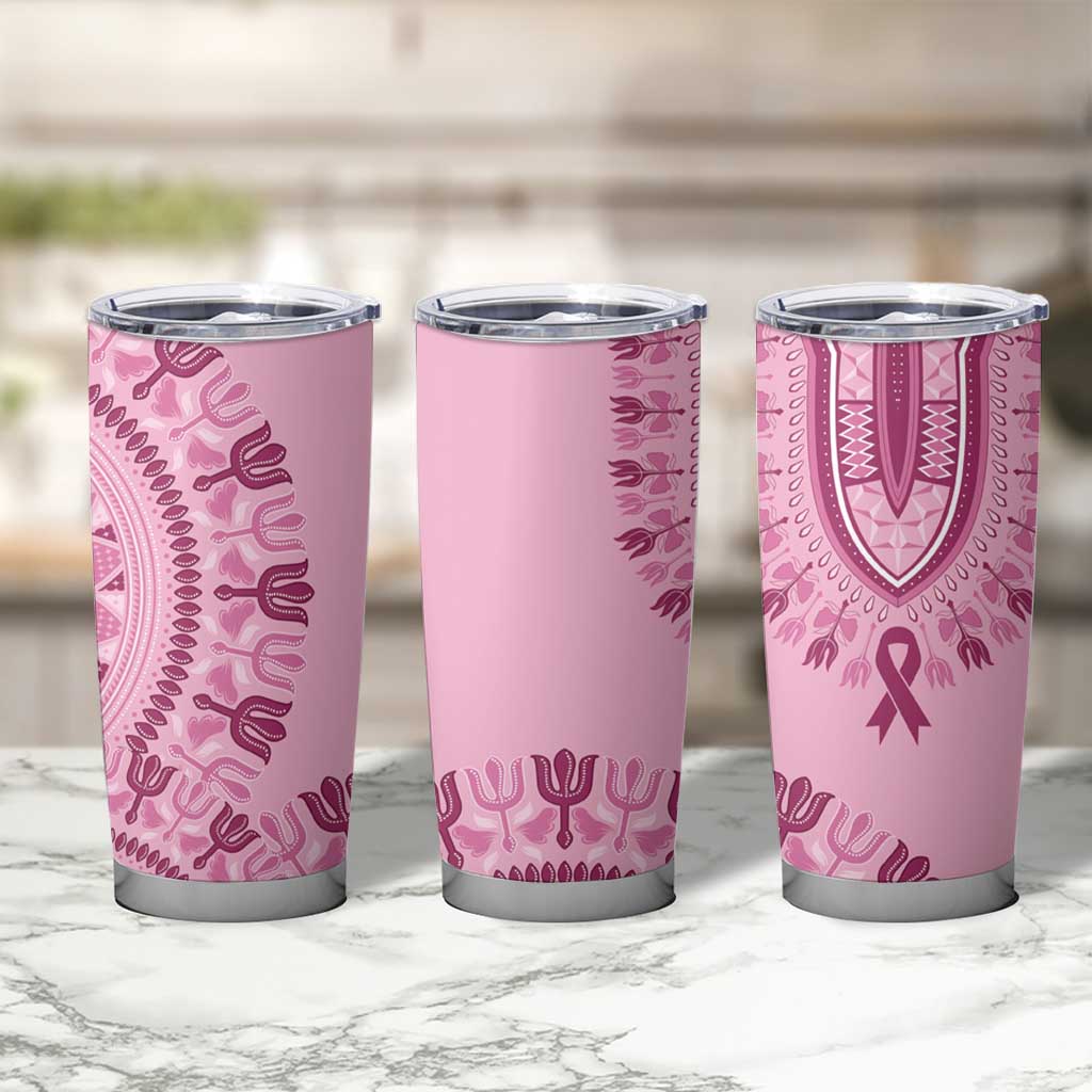 Dashiki Glamorous Pink Tumbler Cup Breast Cancer Awareness - Wonder Print Shop