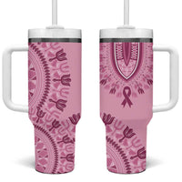 Dashiki Glamorous Pink Tumbler With Handle Breast Cancer Awareness - Wonder Print Shop