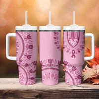 Dashiki Glamorous Pink Tumbler With Handle Breast Cancer Awareness - Wonder Print Shop