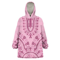 Dashiki Glamorous Pink Wearable Blanket Hoodie Breast Cancer Awareness - Wonder Print Shop
