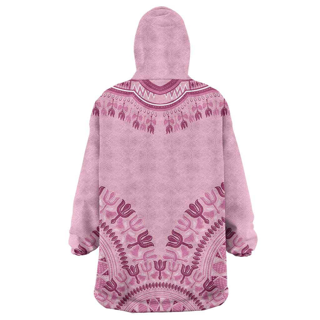 Dashiki Glamorous Pink Wearable Blanket Hoodie Breast Cancer Awareness - Wonder Print Shop