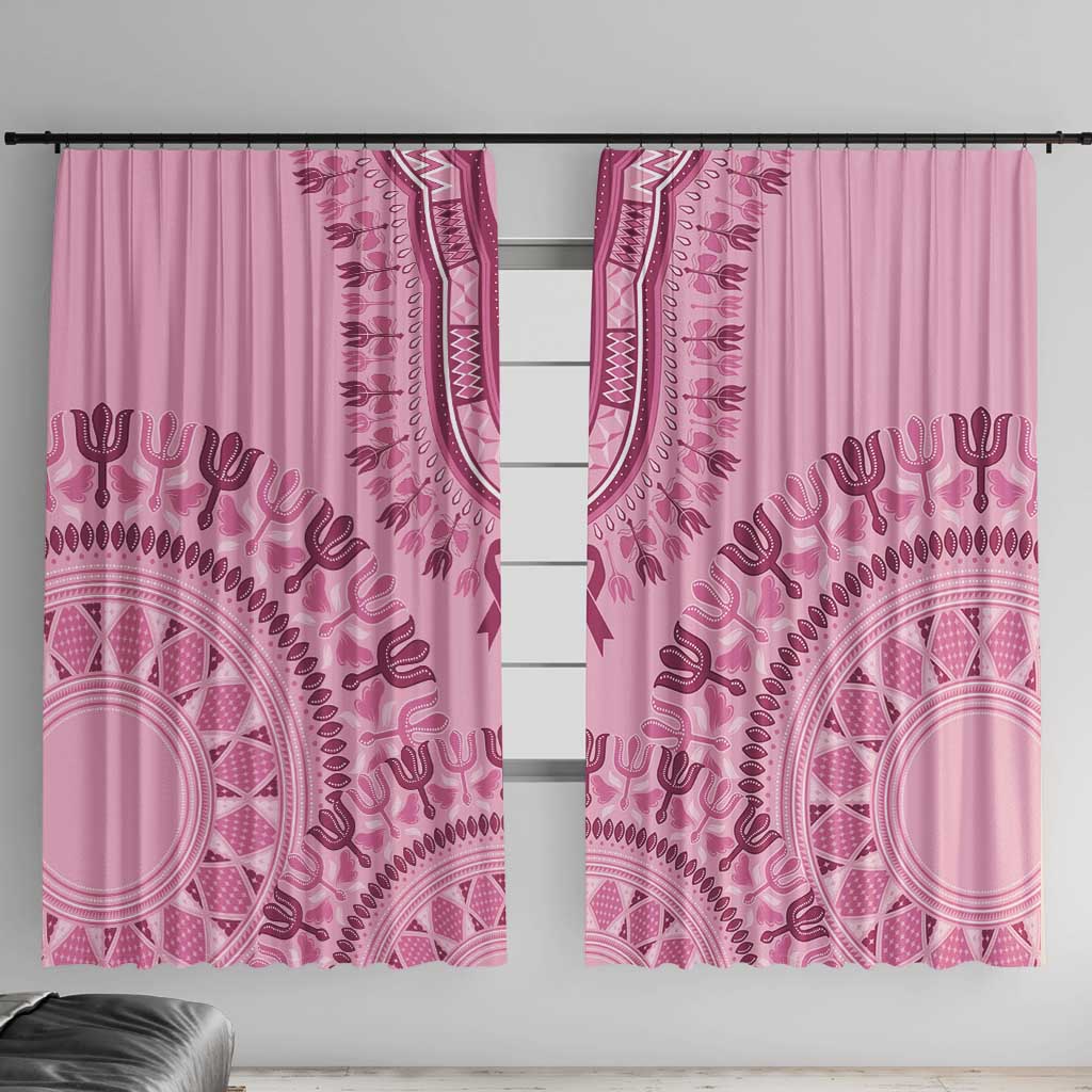 Dashiki Glamorous Pink Window Curtain Breast Cancer Awareness - Wonder Print Shop