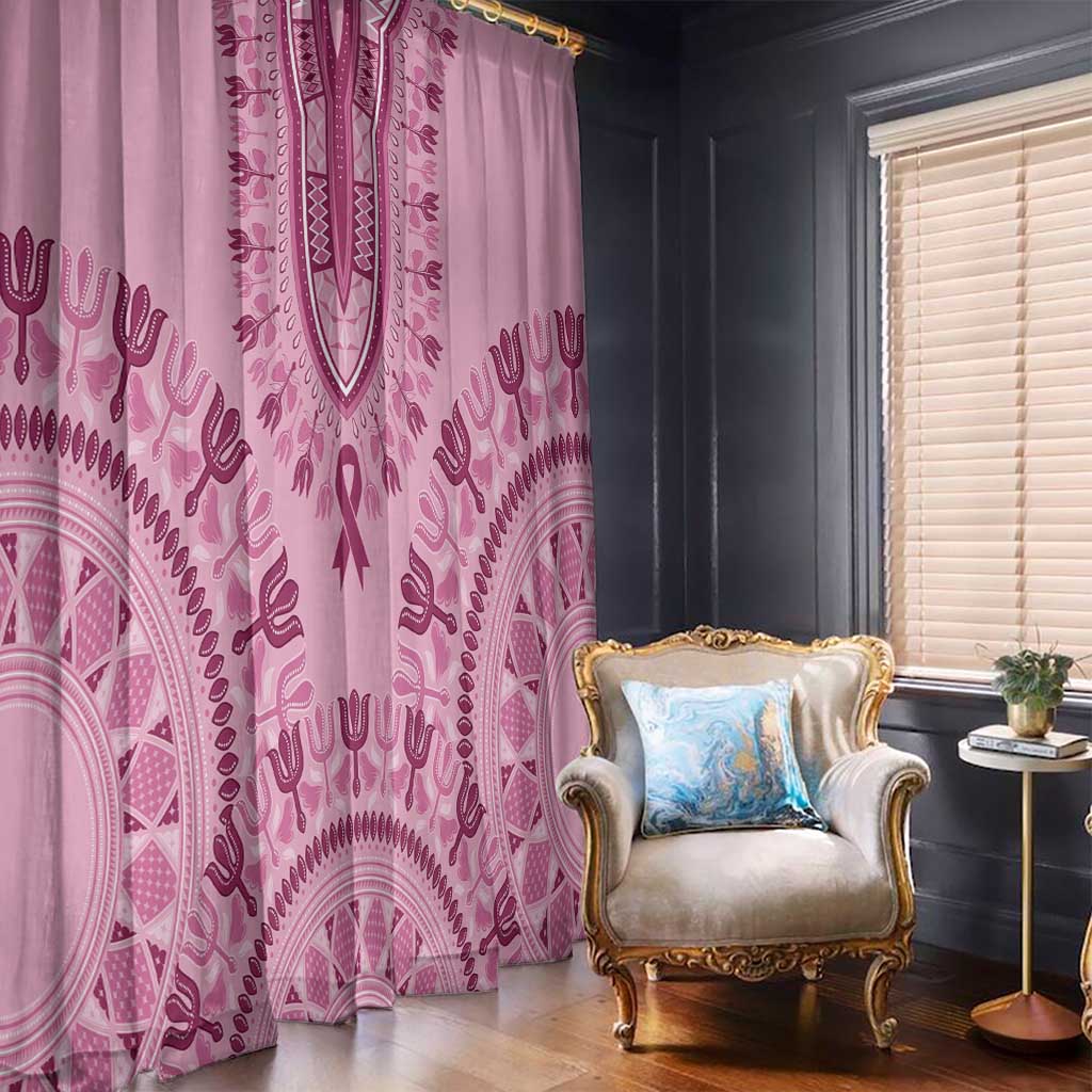 Dashiki Glamorous Pink Window Curtain Breast Cancer Awareness - Wonder Print Shop