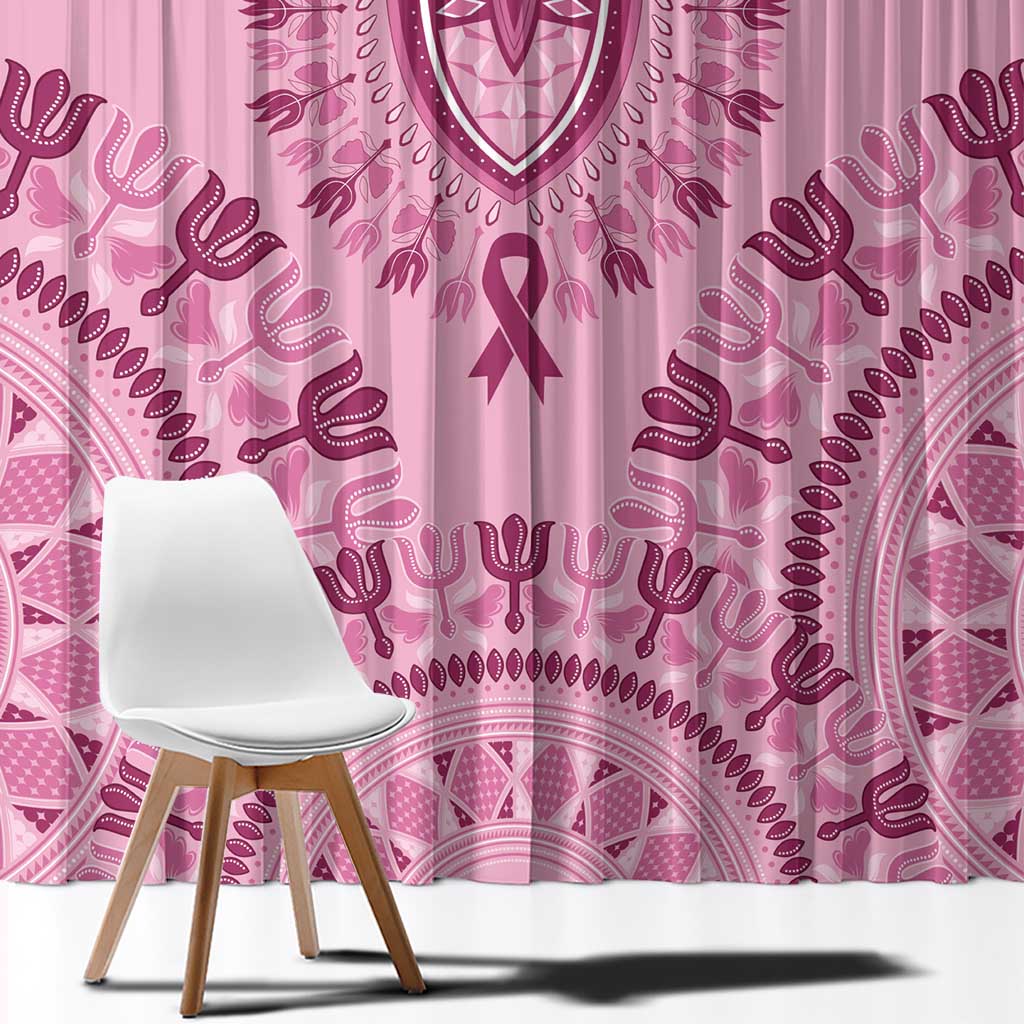 Dashiki Glamorous Pink Window Curtain Breast Cancer Awareness - Wonder Print Shop