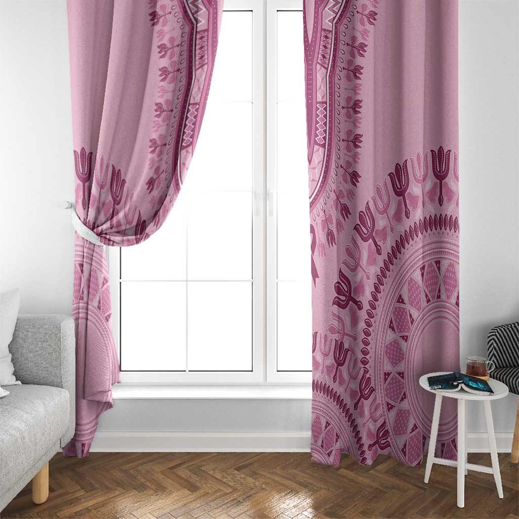 Dashiki Glamorous Pink Window Curtain Breast Cancer Awareness - Wonder Print Shop