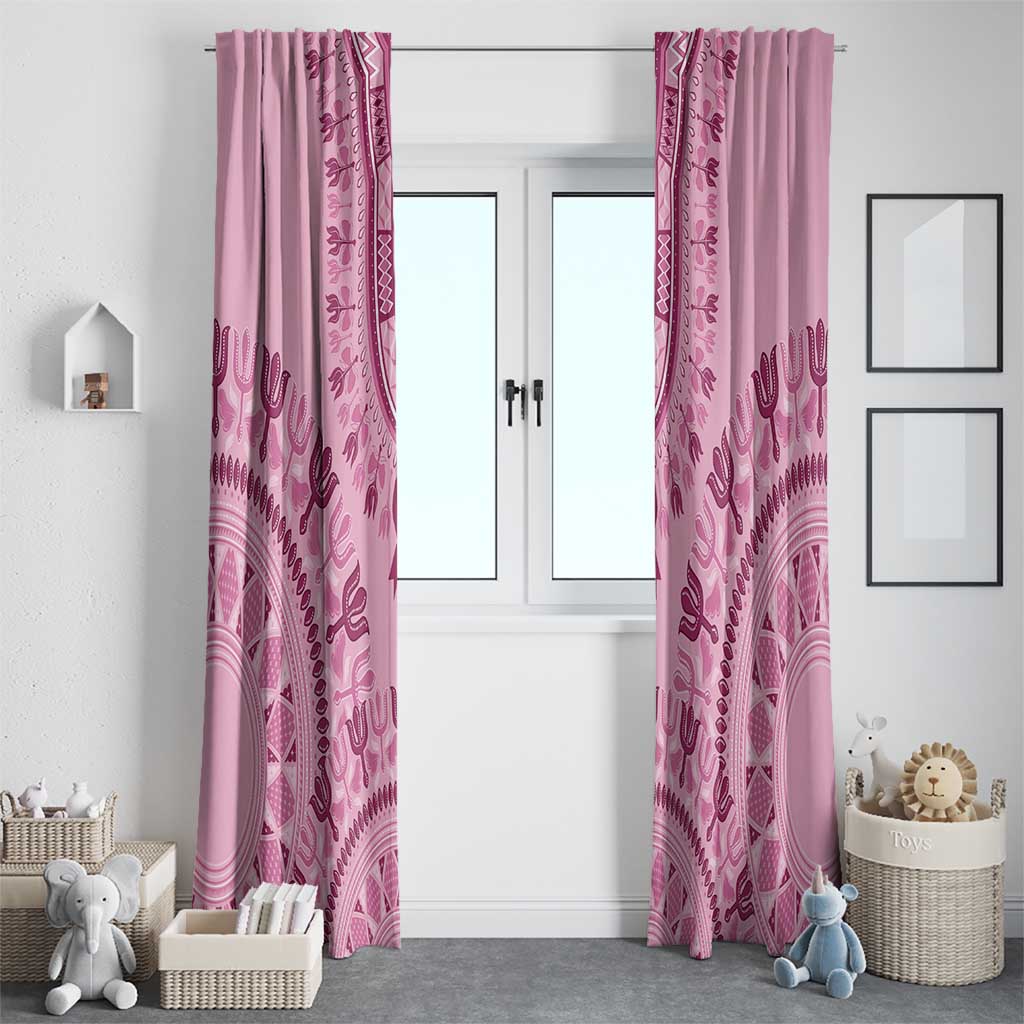 Dashiki Glamorous Pink Window Curtain Breast Cancer Awareness - Wonder Print Shop