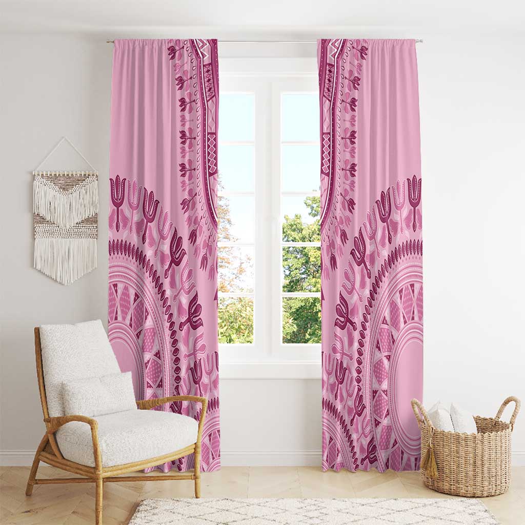 Dashiki Glamorous Pink Window Curtain Breast Cancer Awareness - Wonder Print Shop