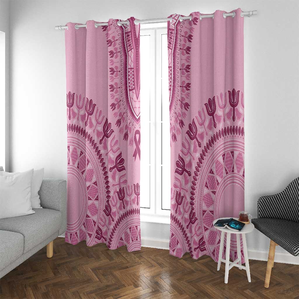 Dashiki Glamorous Pink Window Curtain Breast Cancer Awareness - Wonder Print Shop