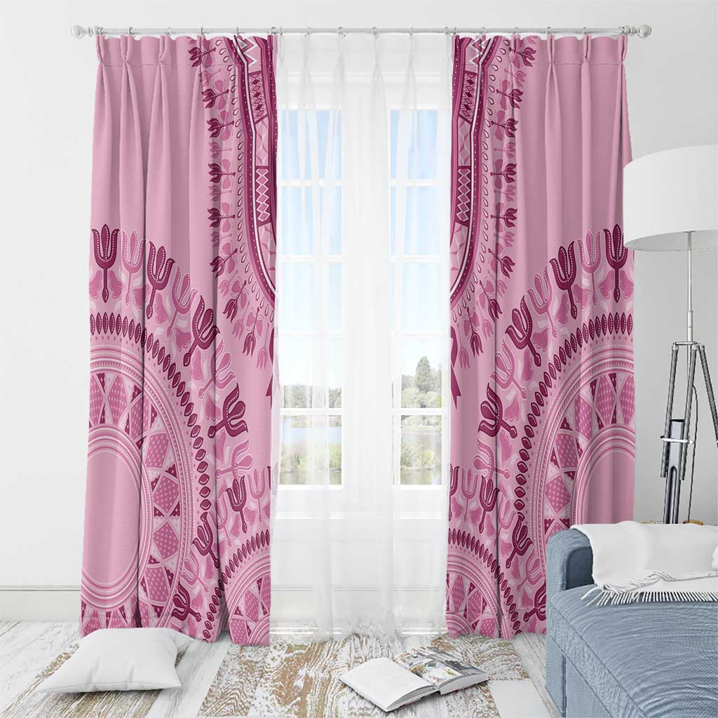Dashiki Glamorous Pink Window Curtain Breast Cancer Awareness - Wonder Print Shop