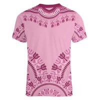 Dashiki Glamorous Pink Women V-Neck T-Shirt Breast Cancer Awareness - Wonder Print Shop