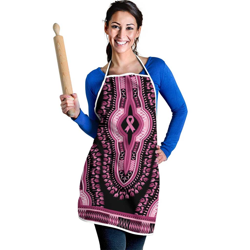 Breast Cancer Awareness Pink Ribbon Apron Dashiki Style - Wonder Print Shop
