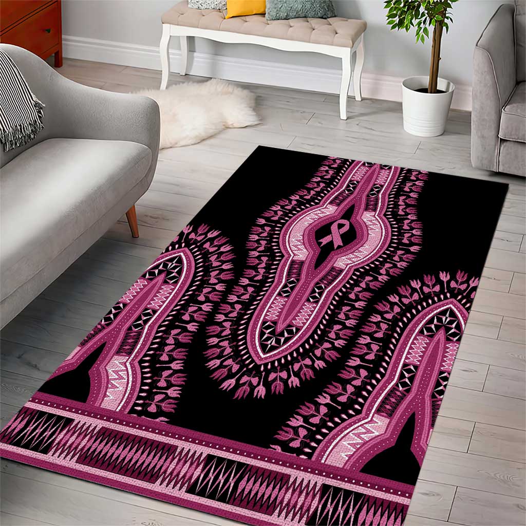 Breast Cancer Awareness Pink Ribbon Area Rug Dashiki Style - Wonder Print Shop