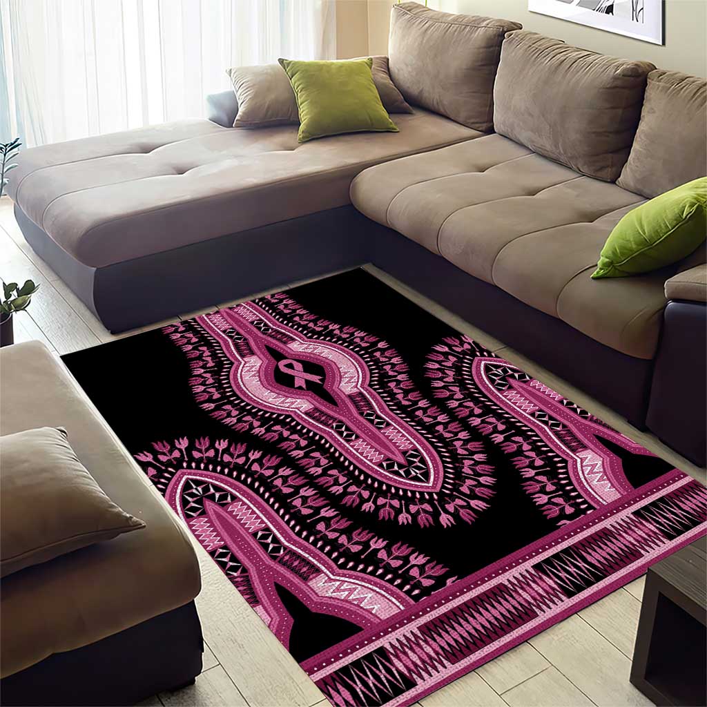 Breast Cancer Awareness Pink Ribbon Area Rug Dashiki Style - Wonder Print Shop