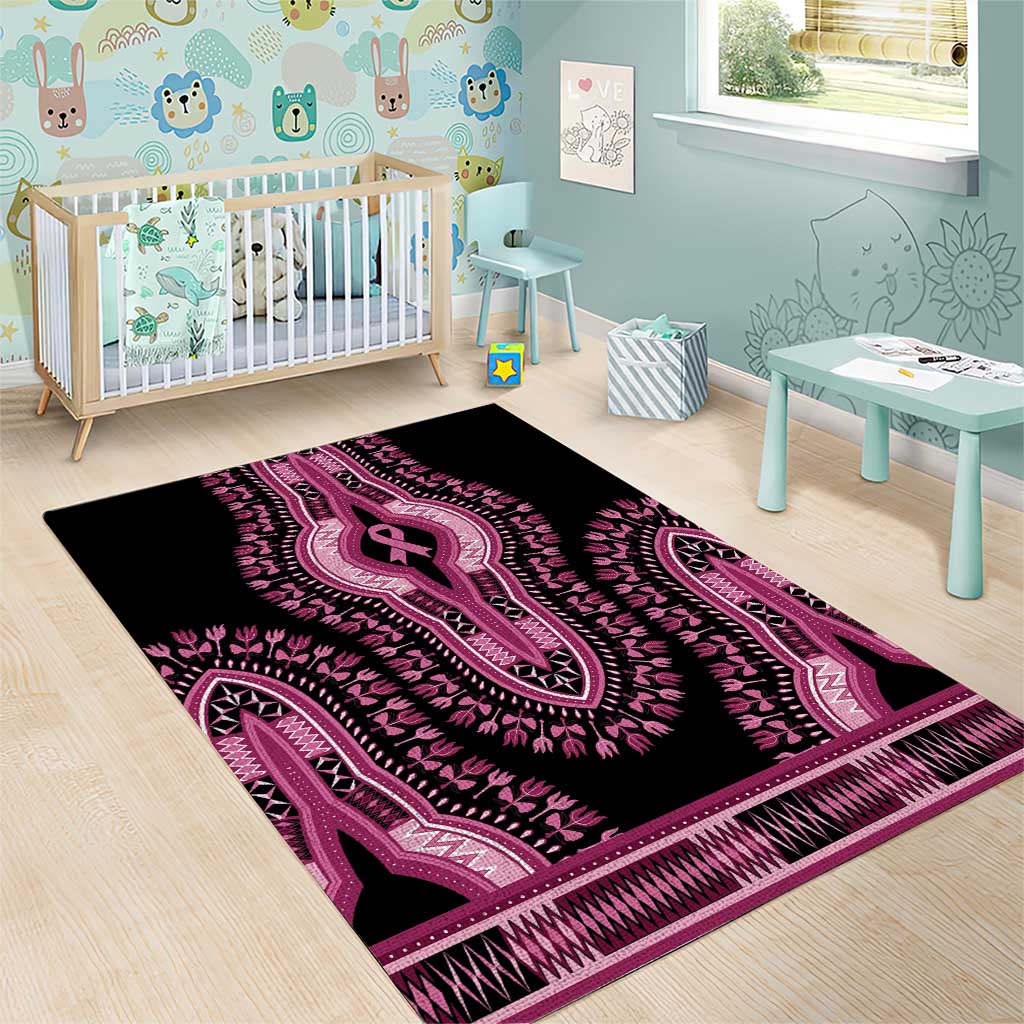 Breast Cancer Awareness Pink Ribbon Area Rug Dashiki Style - Wonder Print Shop