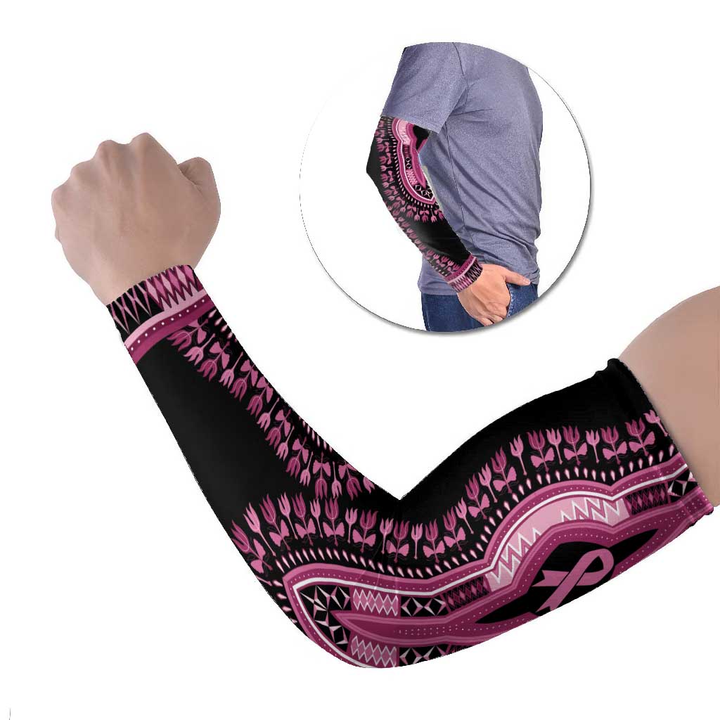 Breast Cancer Awareness Pink Ribbon Arm Sleeves Dashiki Style - Wonder Print Shop