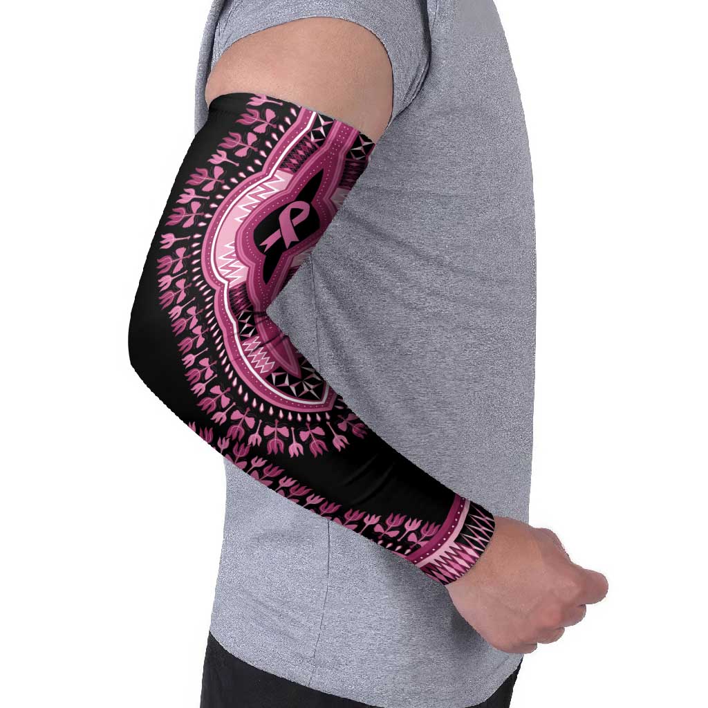 Breast Cancer Awareness Pink Ribbon Arm Sleeves Dashiki Style - Wonder Print Shop