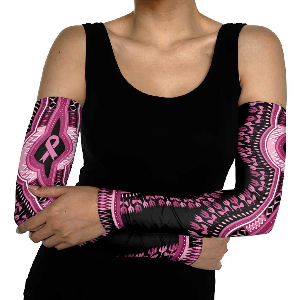 Breast Cancer Awareness Pink Ribbon Arm Sleeves Dashiki Style - Wonder Print Shop