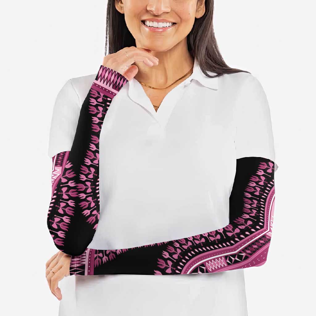 Breast Cancer Awareness Pink Ribbon Arm Sleeves Dashiki Style - Wonder Print Shop