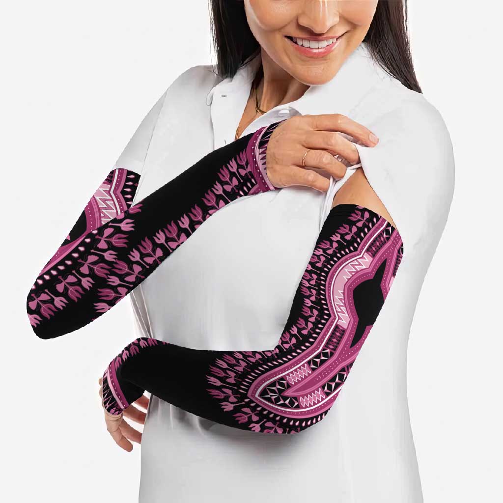 Breast Cancer Awareness Pink Ribbon Arm Sleeves Dashiki Style - Wonder Print Shop