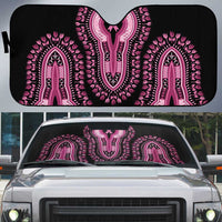 Breast Cancer Awareness Pink Ribbon Auto Sun Shade Dashiki Style - Wonder Print Shop
