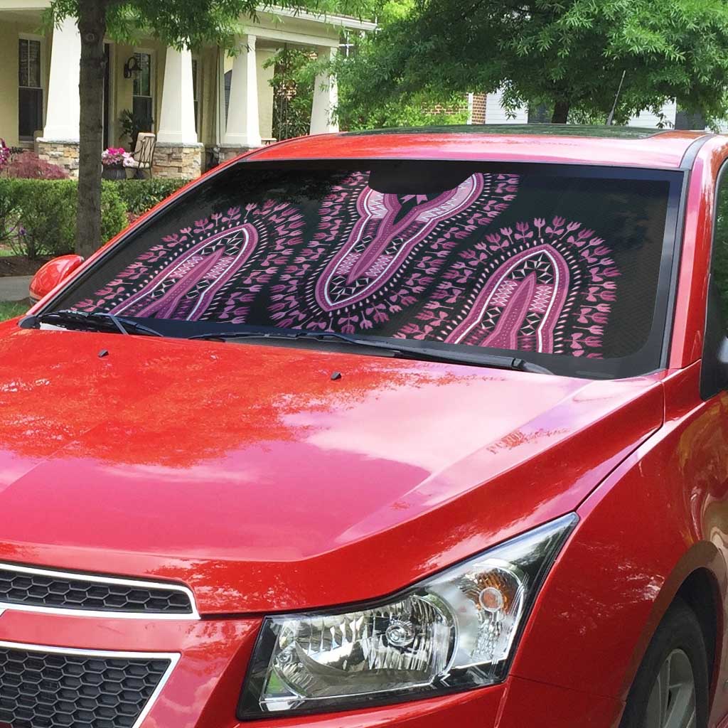 Breast Cancer Awareness Pink Ribbon Auto Sun Shade Dashiki Style - Wonder Print Shop