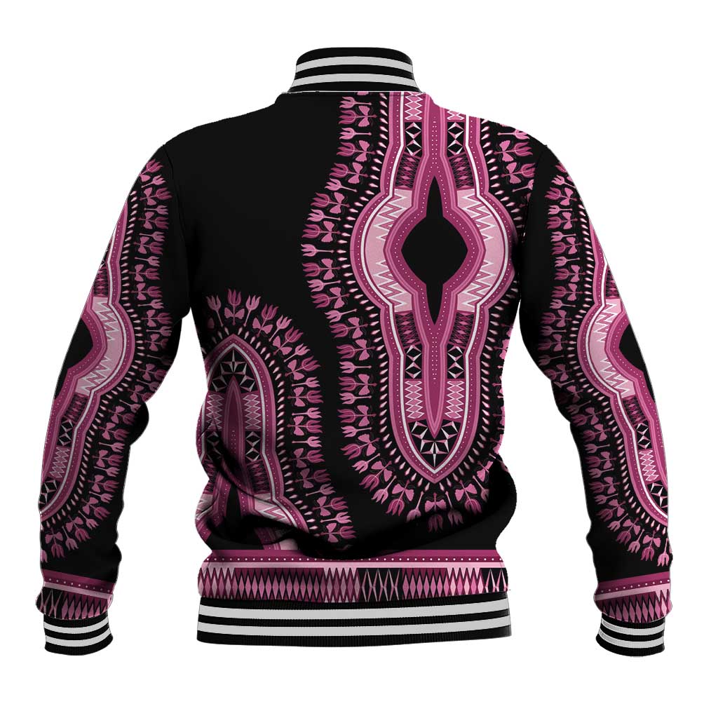 Breast Cancer Awareness Pink Ribbon Baseball Jacket Dashiki Style - Wonder Print Shop