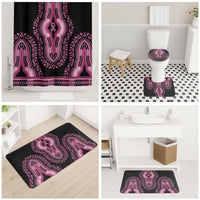 Breast Cancer Awareness Pink Ribbon Bathroom Set Dashiki Style - Wonder Print Shop