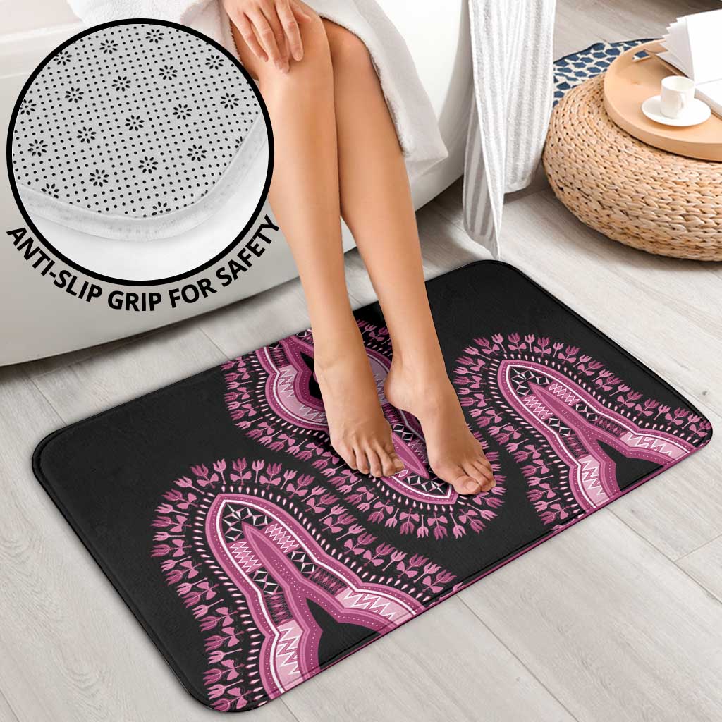 Breast Cancer Awareness Pink Ribbon Bathroom Set Dashiki Style - Wonder Print Shop