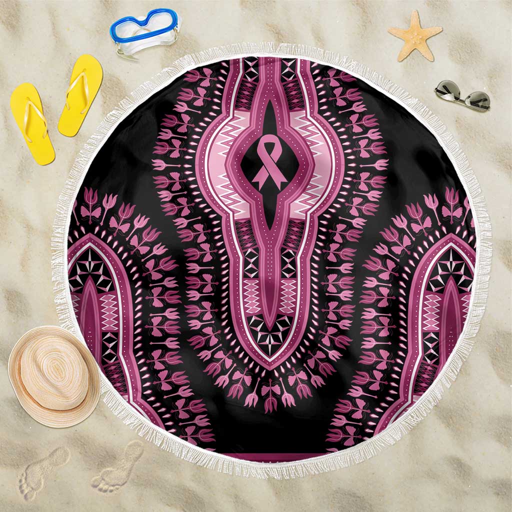Breast Cancer Awareness Pink Ribbon Beach Blanket Dashiki Style - Wonder Print Shop
