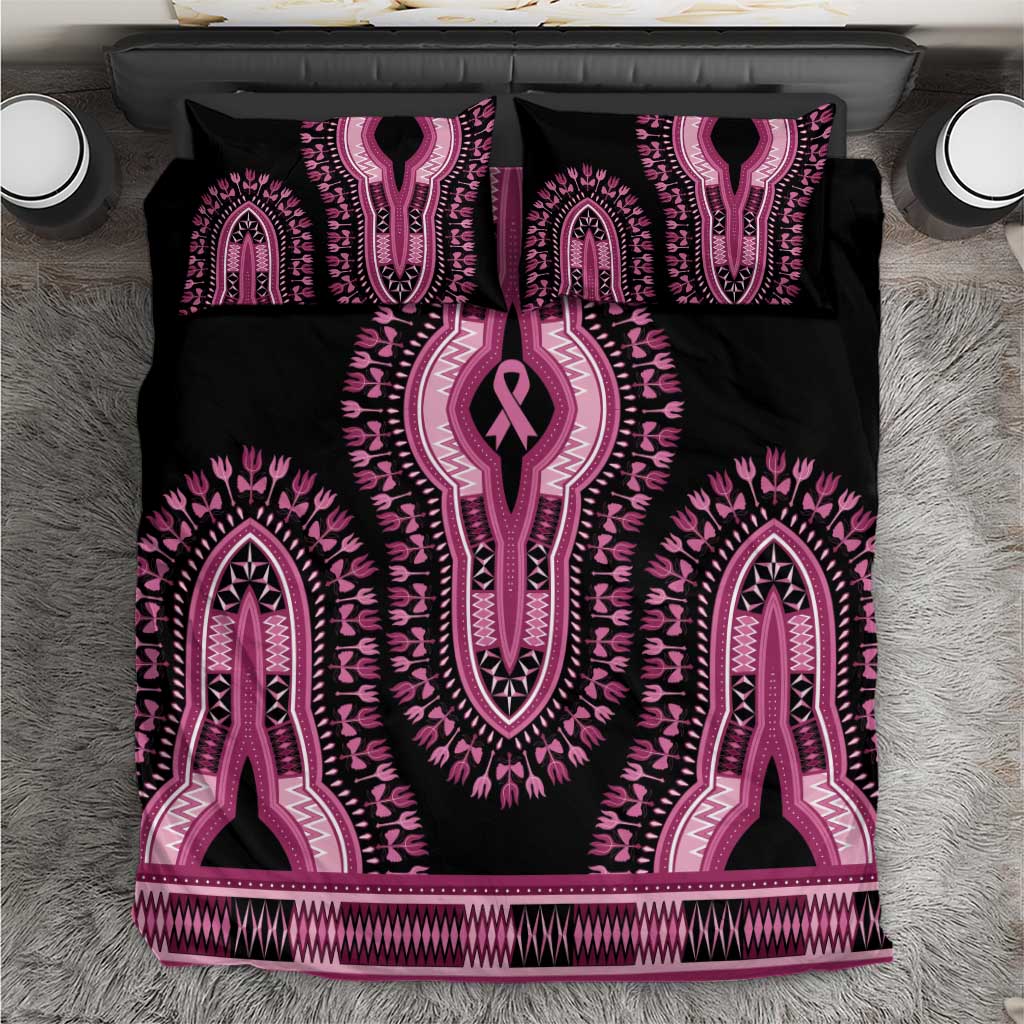 Breast Cancer Awareness Pink Ribbon Bedding Set Dashiki Style - Wonder Print Shop