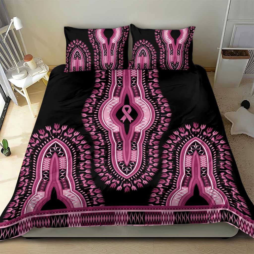 Breast Cancer Awareness Pink Ribbon Bedding Set Dashiki Style - Wonder Print Shop