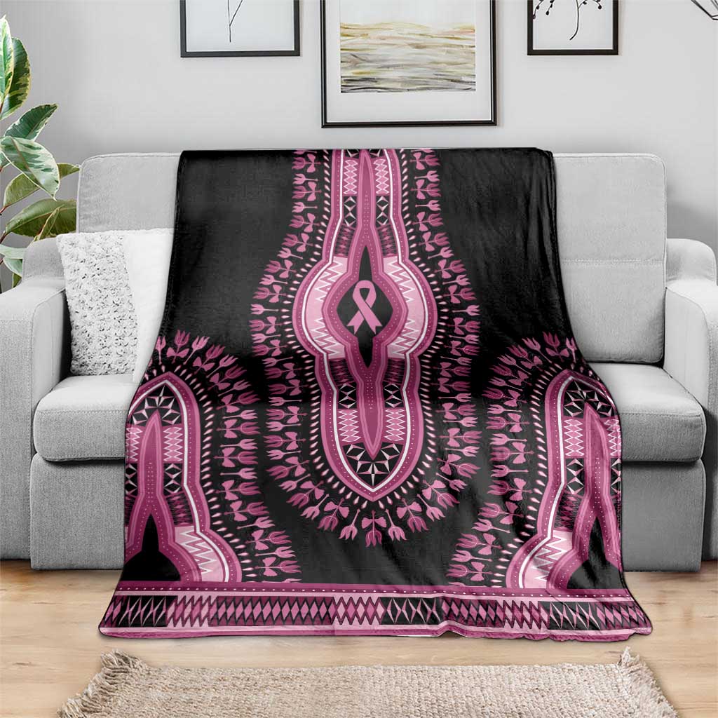 Breast Cancer Awareness Pink Ribbon Blanket Dashiki Style - Wonder Print Shop