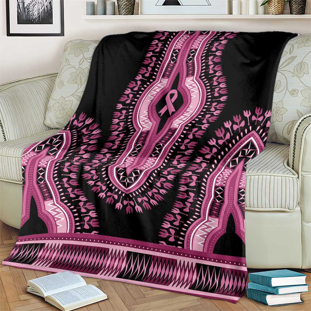 Breast Cancer Awareness Pink Ribbon Blanket Dashiki Style - Wonder Print Shop