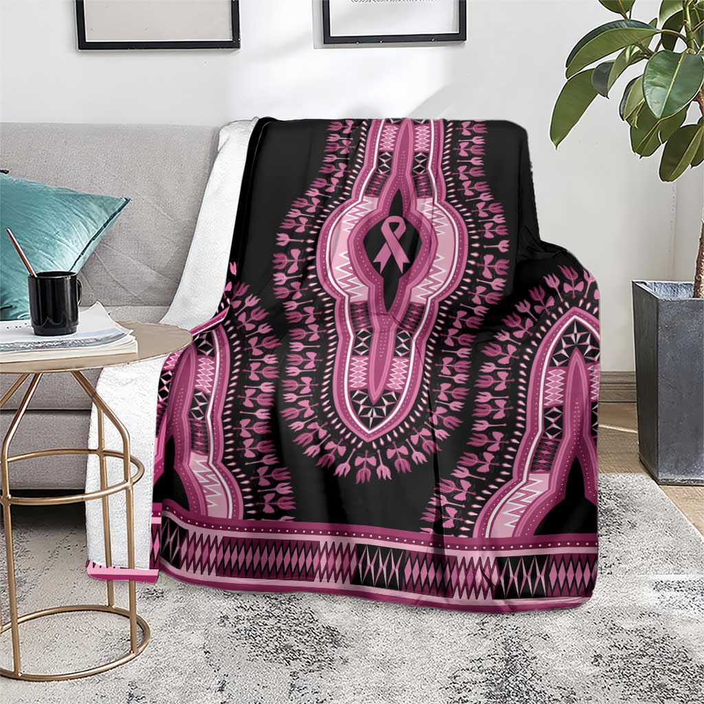 Breast Cancer Awareness Pink Ribbon Blanket Dashiki Style - Wonder Print Shop