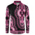 Breast Cancer Awareness Pink Ribbon Button Sweatshirt Dashiki Style - Wonder Print Shop