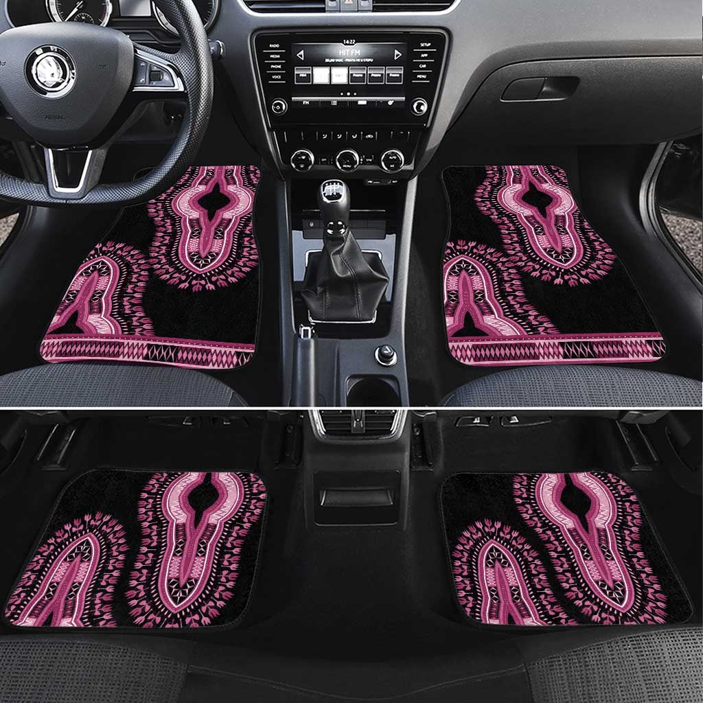 Breast Cancer Awareness Pink Ribbon Car Mats Dashiki Style - Wonder Print Shop