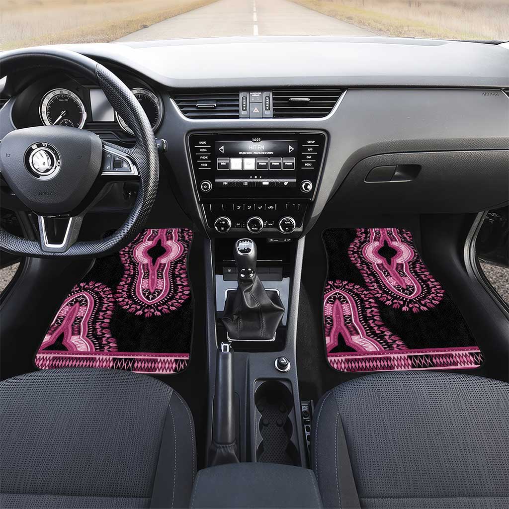 Breast Cancer Awareness Pink Ribbon Car Mats Dashiki Style - Wonder Print Shop