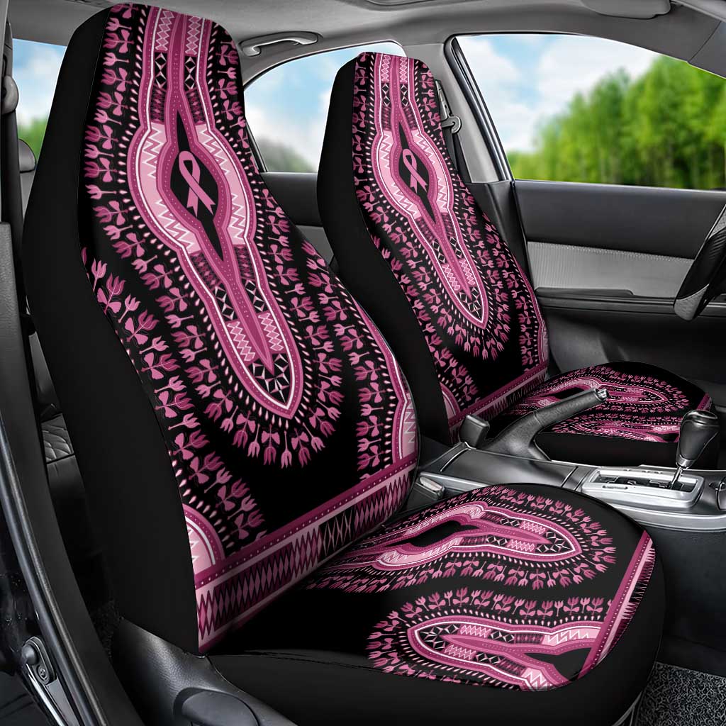 Breast Cancer Awareness Pink Ribbon Car Seat Cover Dashiki Style - Wonder Print Shop