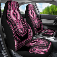 Breast Cancer Awareness Pink Ribbon Car Seat Cover Dashiki Style - Wonder Print Shop