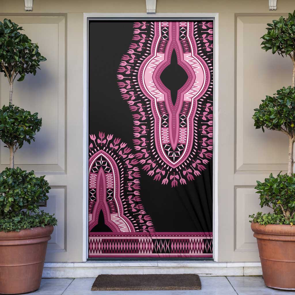 Breast Cancer Awareness Pink Ribbon Door Cover Dashiki Style - Wonder Print Shop
