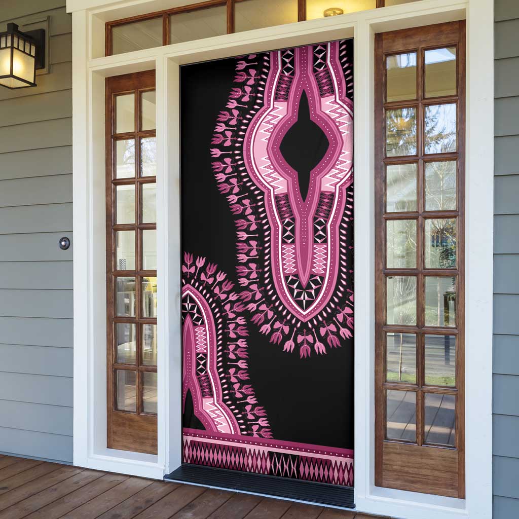 Breast Cancer Awareness Pink Ribbon Door Cover Dashiki Style - Wonder Print Shop
