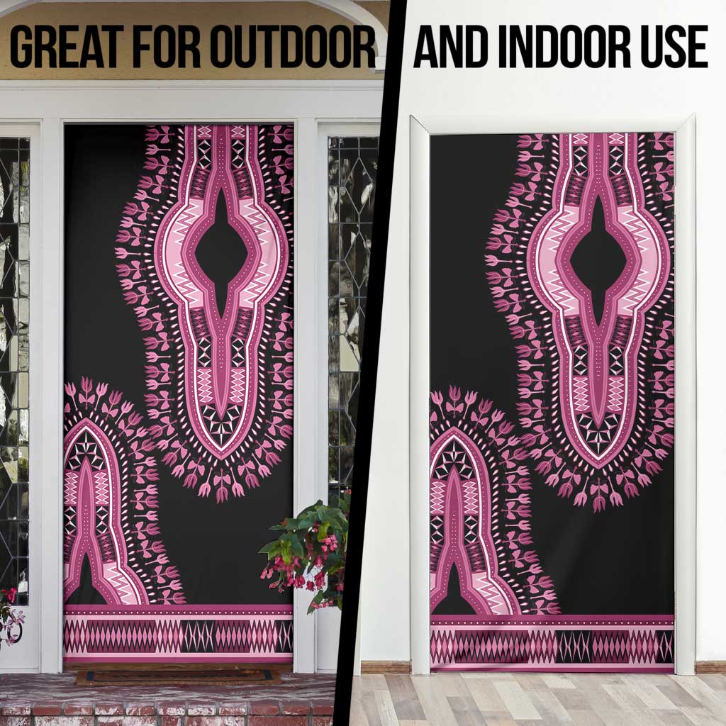 Breast Cancer Awareness Pink Ribbon Door Cover Dashiki Style - Wonder Print Shop
