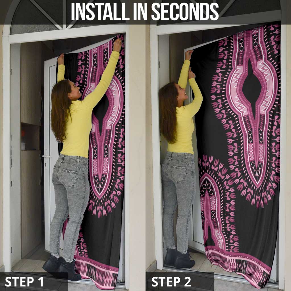 Breast Cancer Awareness Pink Ribbon Door Cover Dashiki Style - Wonder Print Shop